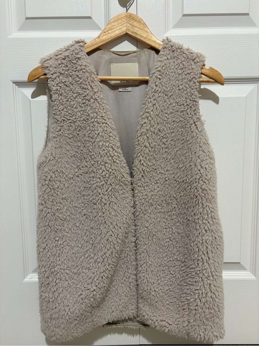 Wilfred Neutral Taupe Sherpa-Lined Vest